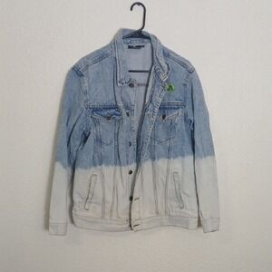 Gradient Blue and White Denim Jacket